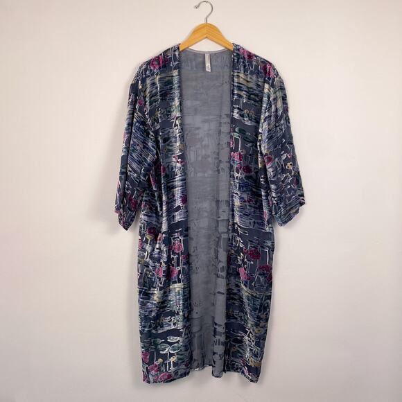 Anthropologie Velvet Burnout Midi Kimono - Picture 1 of 5